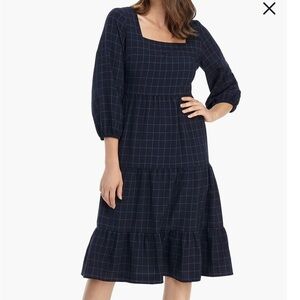 CLOSET CLOSING | Gal Meets Glam | Brynn Square Neck A Line Midi Dress Navy